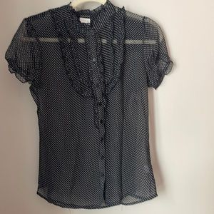 Target sheer ruffle front top